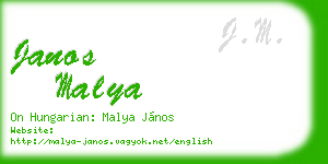 janos malya business card